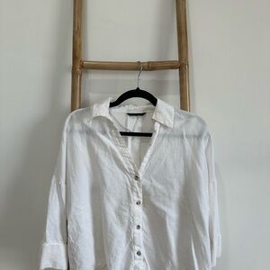 Zara Cream Textured Blouse